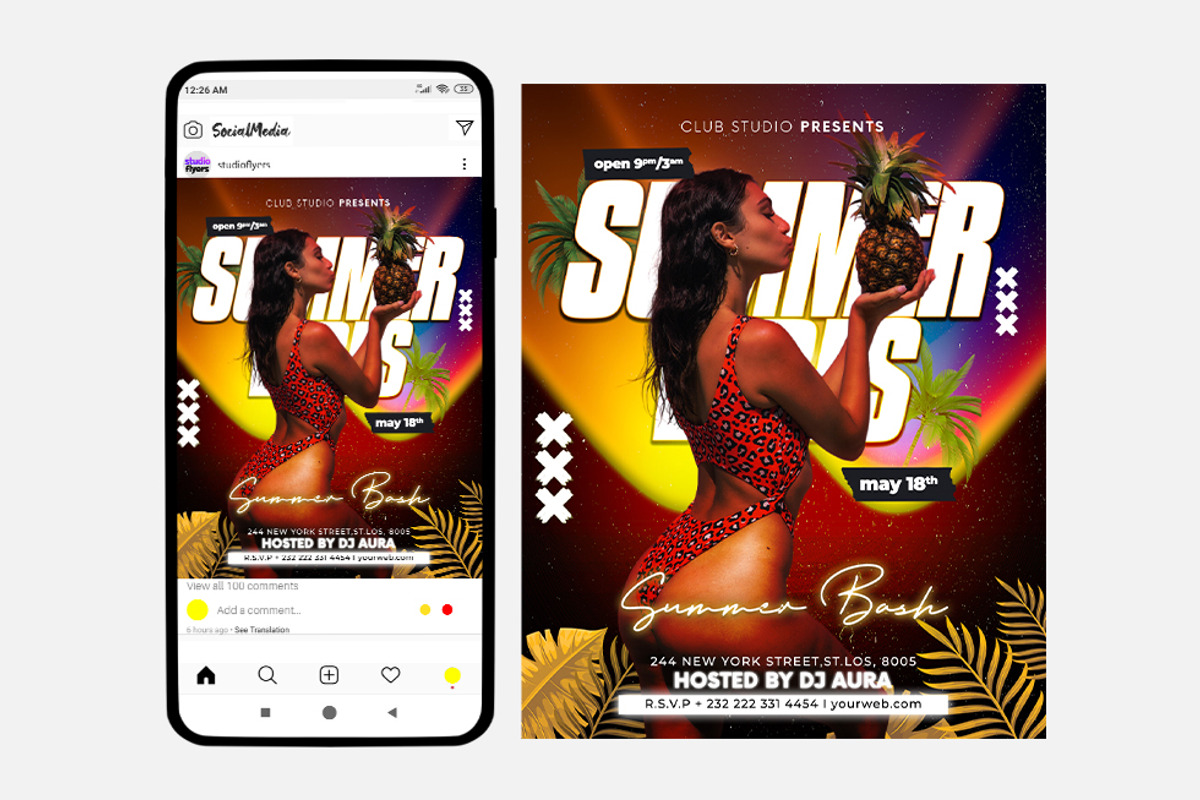 Summer Vibes – Instagram PSD, a Social Media Template by studioflyers.com (Photo 2 of 3)