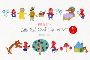 Little red riding hood watercolor