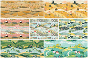 Happy Life Countryside Pattern, a Pattern Graphic by STUDIO CHOTI (Thumbnail 3 of 9)