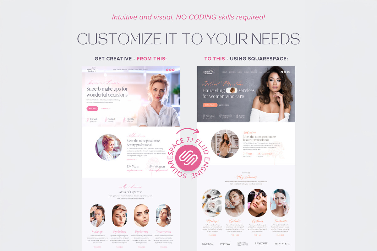 Esthetician Squarespace Template preview 6
