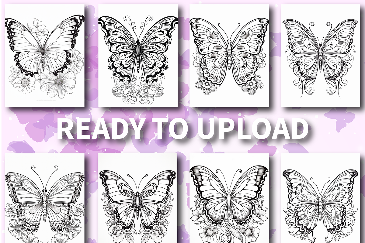 Butterfly Coloring Pages for Adults, an Education Illustration by Design Zone (Photo 6 of 7)