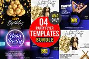 4-in-1 Party Flyers Bundle | Canva, a Graphic by graphicforest (Thumbnail 1 of 6)