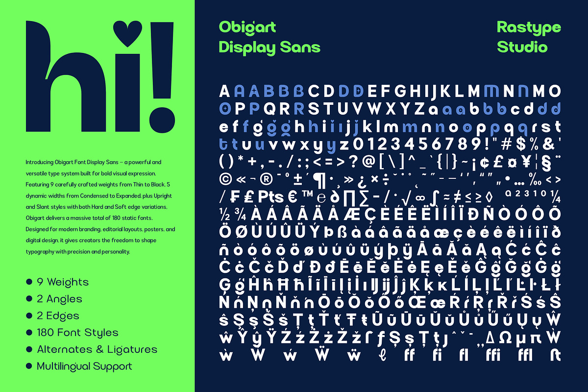Obigart - Family Font, a Sans Serif Font by Rastype (Photo 12 of 13)