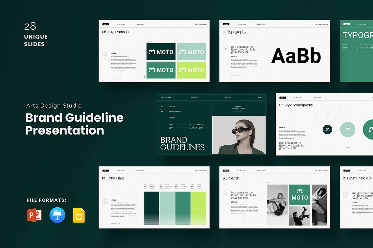 Moto Brand Guidelines Presentation, a Presentation Template by Dream-Lab (Photo 1 of 9)