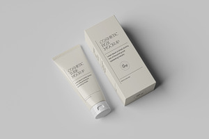 Cosmetic Tube And Box Mockup