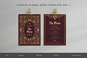 Vintage Floral Menu Vol.1, a Brochure Template by Bewalrus Studio (Thumbnail 1 of 3)