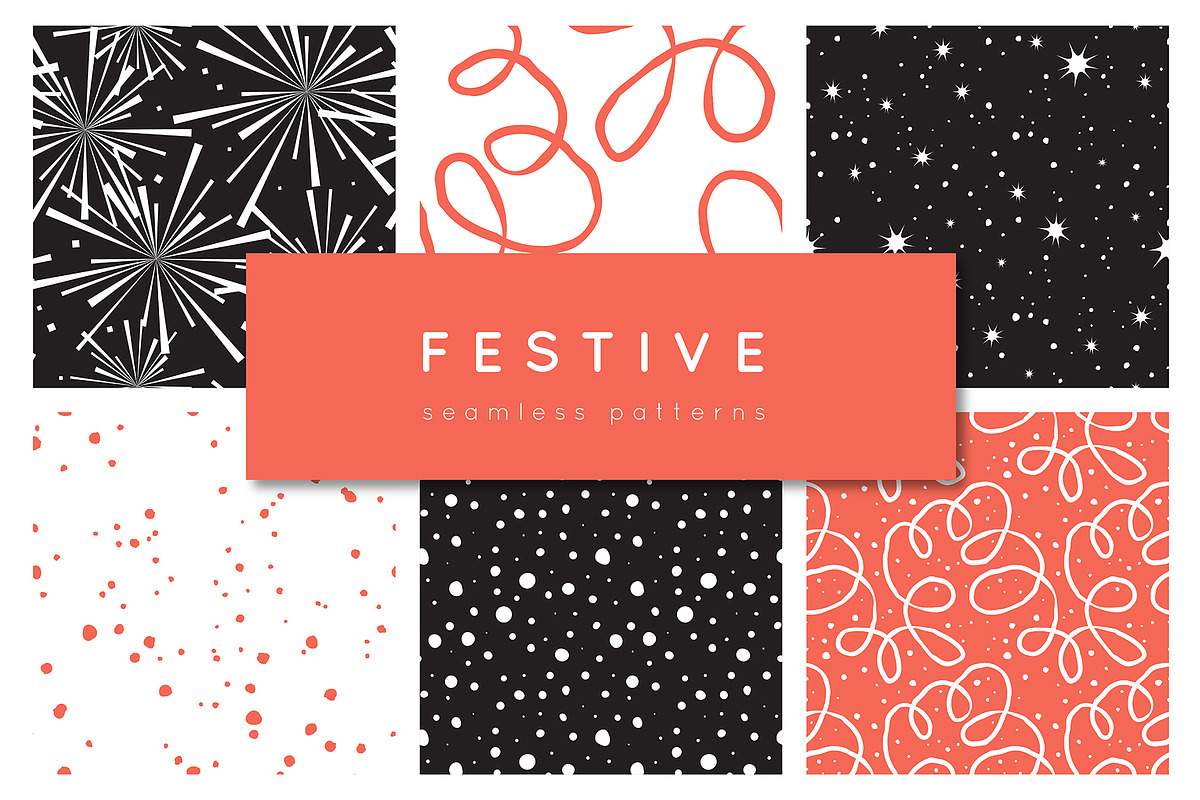 Festive Seamless Patterns Set, a Pattern Graphic by Curly_Pat (Photo 1 of 5)