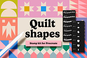 Quilt Stamps For Procreate, a Brush Add-On by seamless team (Thumbnail 1 of 5)