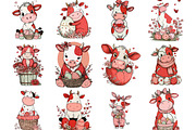 Whimsical Easter Cow Clipart, an Illustration by Designking (Thumbnail 2 of 5)