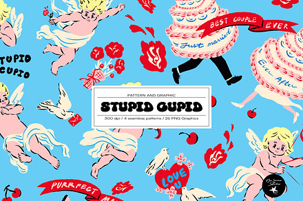 Valentine's Day Patterns and Png Set, a Pattern Graphic by Nansirins Studio