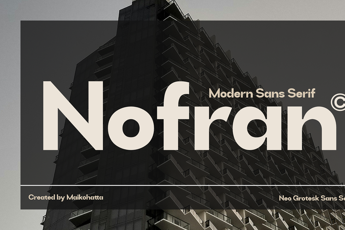 Nofran–Modern Neo Grotesk Sans Serif, a Sans Serif Font by MaikoHatta (Photo 1 of 8)