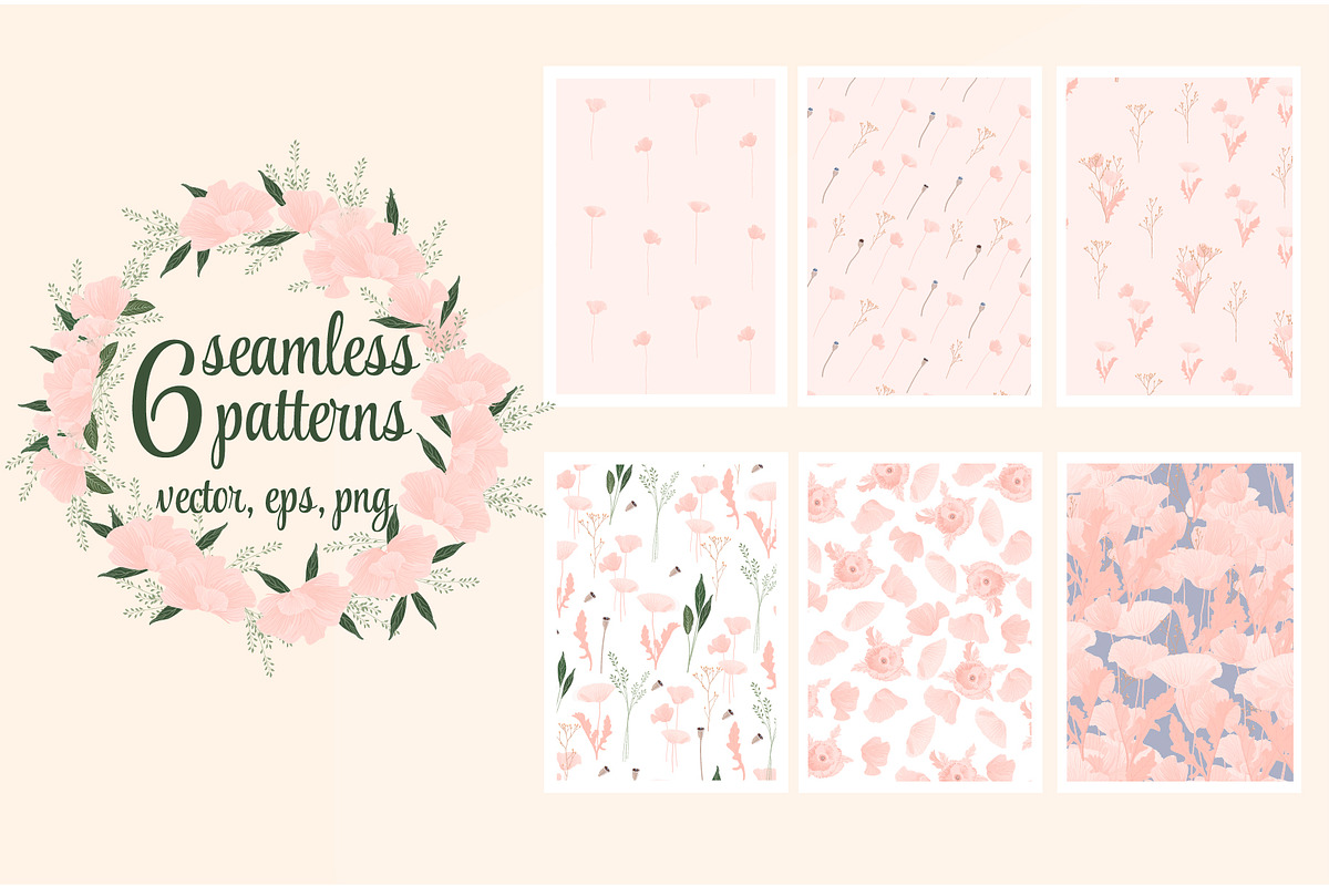 Blush Pink Flowers Poppies One Touch, an Illustration by MariiaVasilenko (Photo 9 of 10)