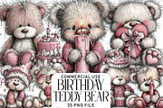 Whimsical Birthday Teddy Bear Clipar, an Illustration by Daily.Designs (Thumbnail 1 of 8)