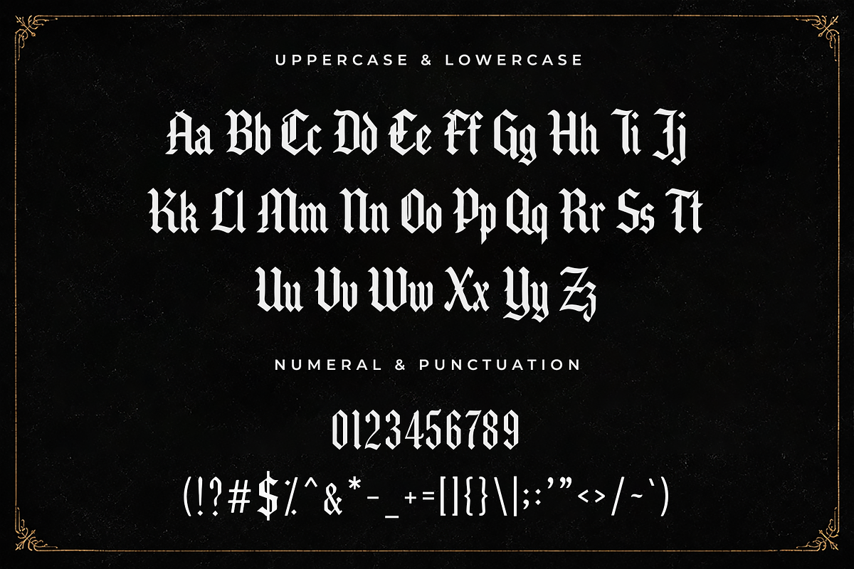 ShadowThrone-Modern Blackletter Font, a Blackletter Font by overlaytemplates (Photo 4 of 5)