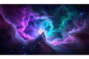 Vivid colorful nebula with purple, an Abstract Photo by Igor Tichonow