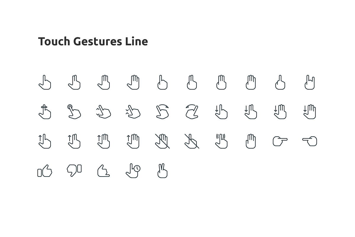 35 Touch Gestures Line Icon, an Outline Icon by Those Icons (Photo 2 of 2)