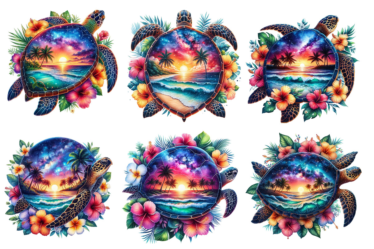 Sunset Sea Turtle Sublimation, an Illustration by Designworld (Photo 2 of 4)