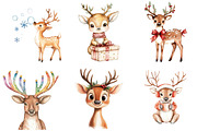 Funny Cute Christmas Reindeer Bundle, an Illustration by DreamArtGraphic (Thumbnail 2 of 5)