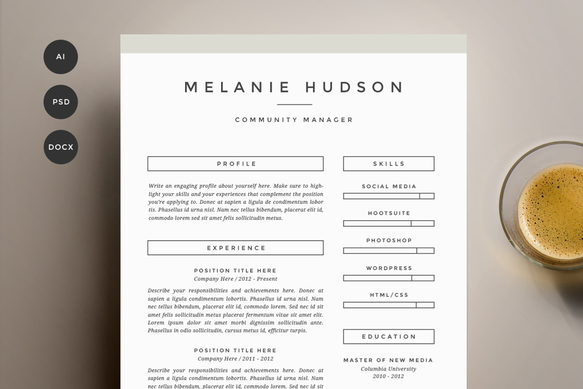 Resume Template 4 Pack | CV Template, a Resume Template by Refinery Resume Co. (Photo 1 of 3)