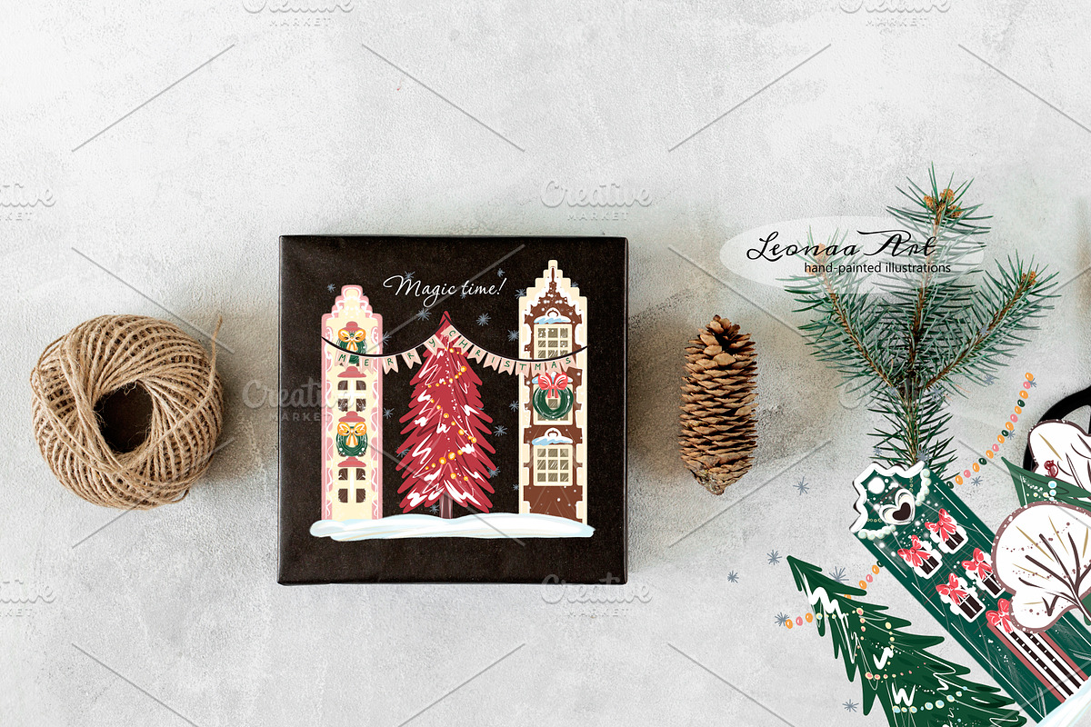 Christmas Magic Clip Art Collection, a Seasonal Illustration by Leonaa art (Photo 10 of 11)