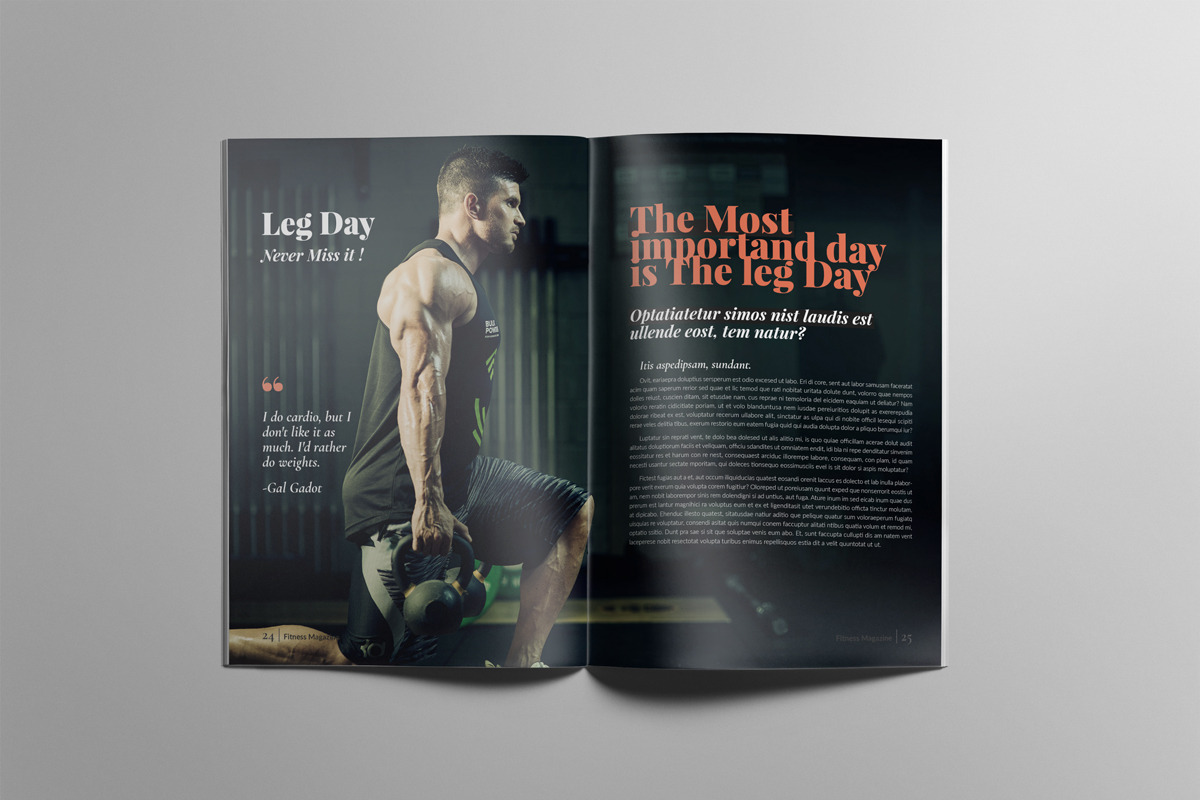 Fitness Magazine Layout Template