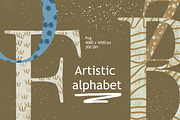Artistic alphabet png, a Texture Illustration by Artcard Watercolor (Thumbnail 1 of 4)