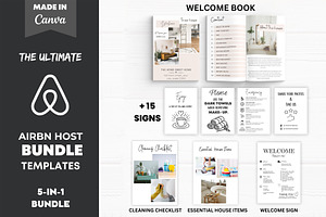 Airbnb Host Bundle Canva Templates, a Templates & Theme by Mrxking