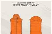 Men Hooded Down Vest Fashion Flat, an Illustration by VECFASHION (Thumbnail 2 of 3)