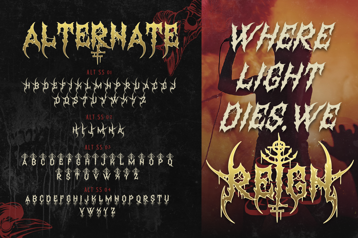 Atherna, a Blackletter Font by Burntilldead (Photo 6 of 11)