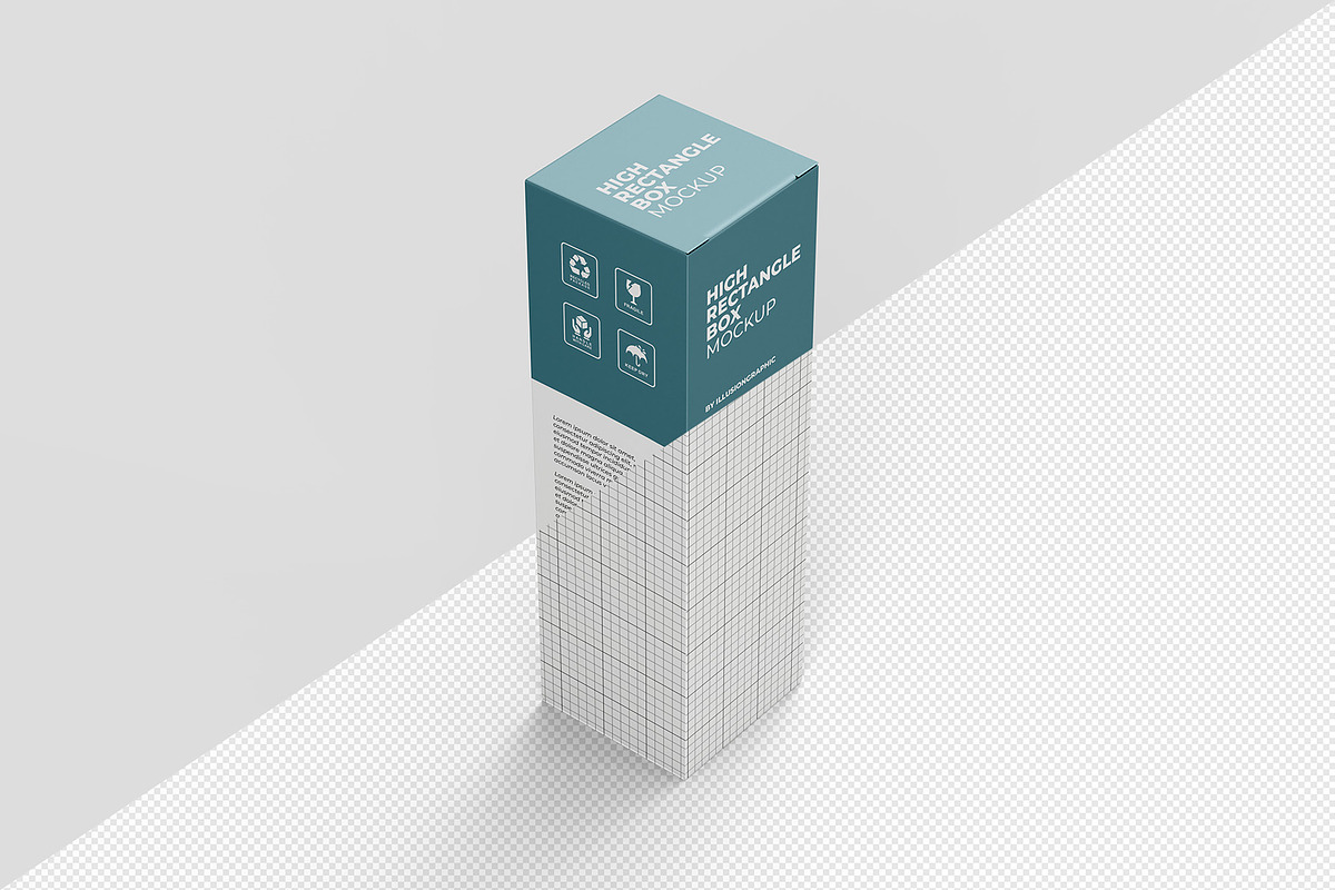High Rectangle Box Mockup - 6 views, a Packaging Mockup by Illusiongraphic (Photo 9 of 19)