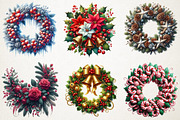 Christmas Wreaths & Floral Clipart B, an Illustration by RobertsArt (Thumbnail 6 of 6)