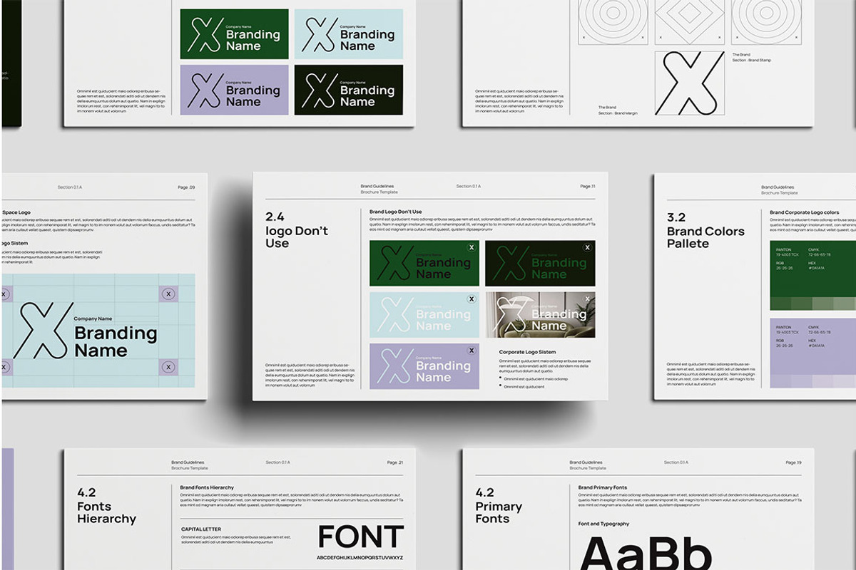 X Brand Guidelines Template, a Presentation Template by yanindesign (Photo 2 of 6)