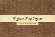 12 Green Christmas Kraft Papers, a Texture Graphic by Orange Fox (Thumbnail 2 of 3)