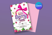Berry First Birthday Card, Berry 1st, a Social Media Template by Psd Templates (Thumbnail 2 of 2)