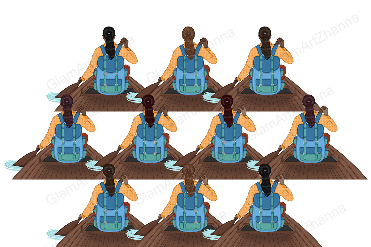 Lake Life Girls Clipart, a Person Illustration by GlamArtZhanna (Photo 6 of 7)