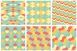 Pastel Geometric Retro Patterns