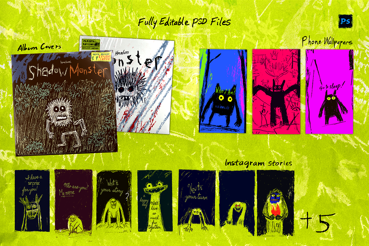 Hand-Drawn Monsters, a Graphic by HꟽƎ⅃UИƧ (Photo 3 of 6)