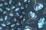 Blue Tulips Beautiful Set, a Decorative Illustration by Shabbypie (Thumbnail 21 of 22)