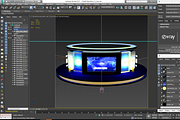 TV Studio News Desk 12, an Architecture 3D Model by akerStudio (Thumbnail 28 of 28)
