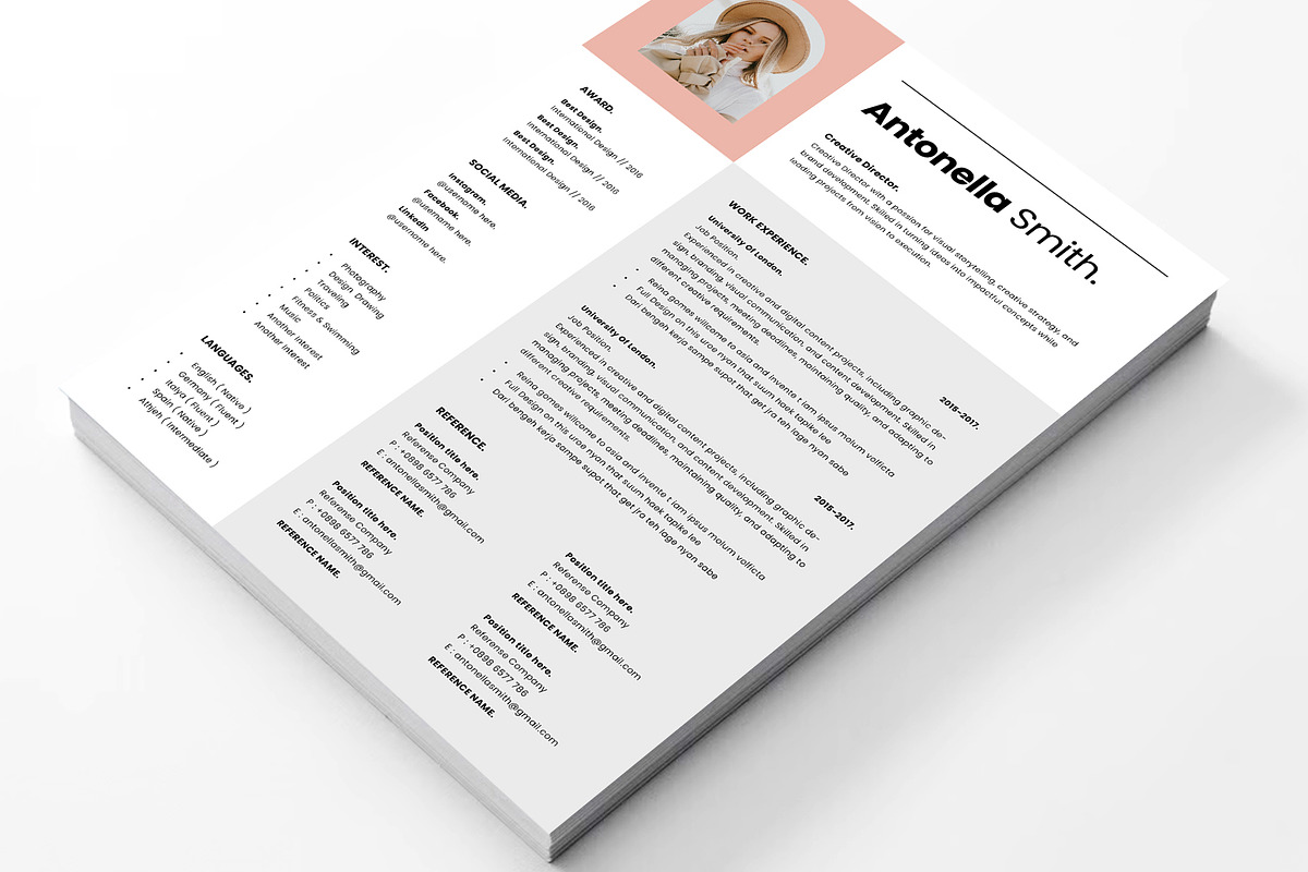 Resume CV Template, a Resume Template by Occy Design (Photo 3 of 4)