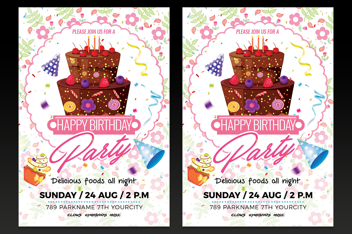 Birthday Party Flyer Template, a Flyer Template by designblends@gmail.com (Photo 1 of 3)