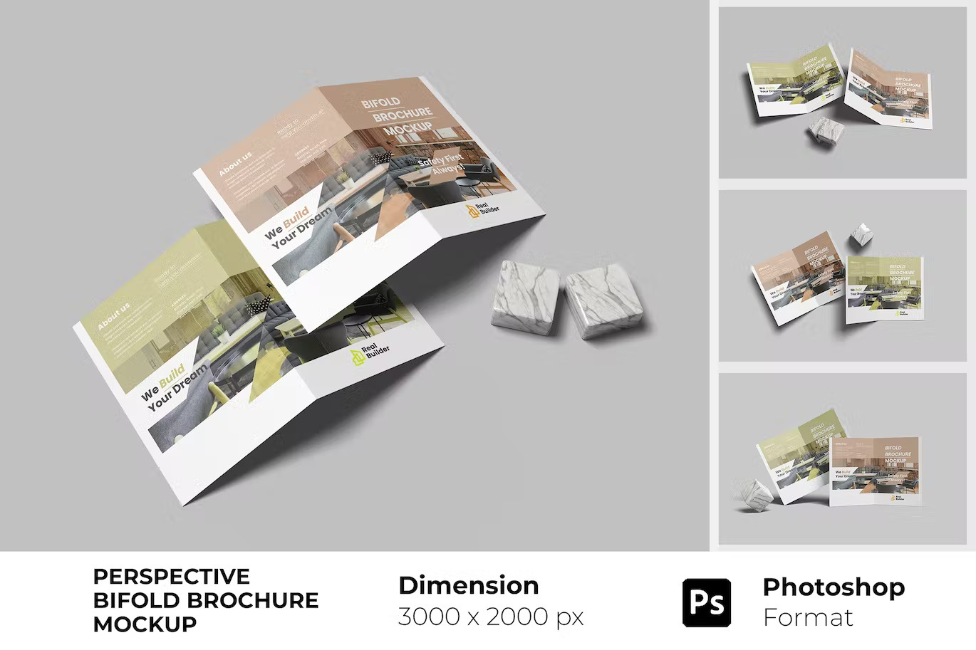 Perspective Bifold Brochure Mockup
