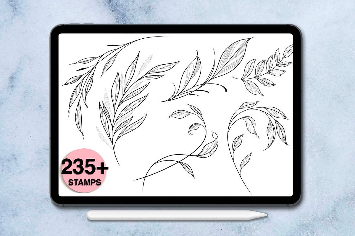 235 leaves procreate stamps, a Brush Add-On by Arts For Peace (Photo 9 of 10)