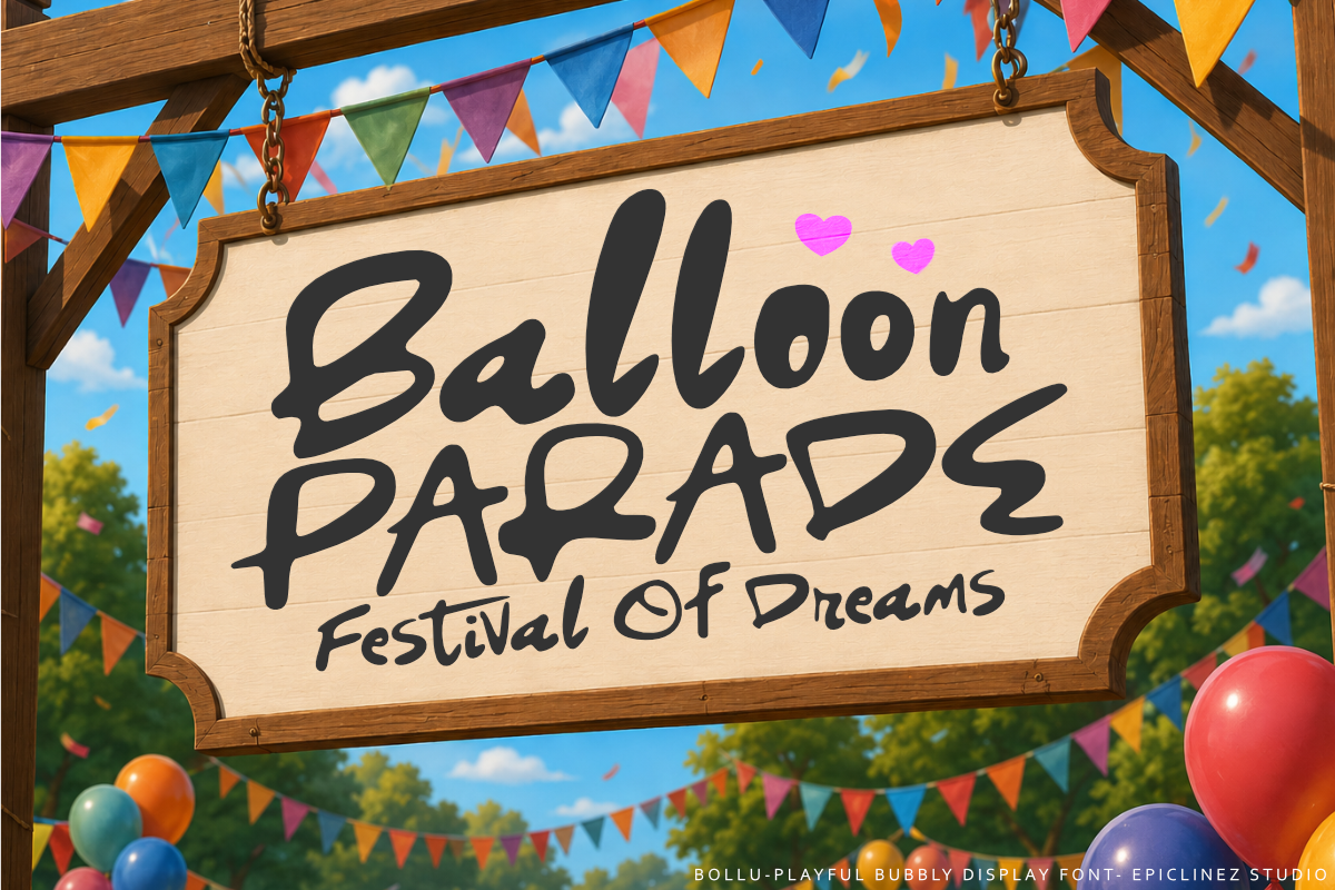 Bollu | Playful Bubble Display Font, a Handwritten Font by Epiclinez (Photo 2 of 5)