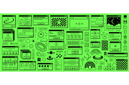 Y2k retro rave window browser, a Technology Illustration by Vector Tradition