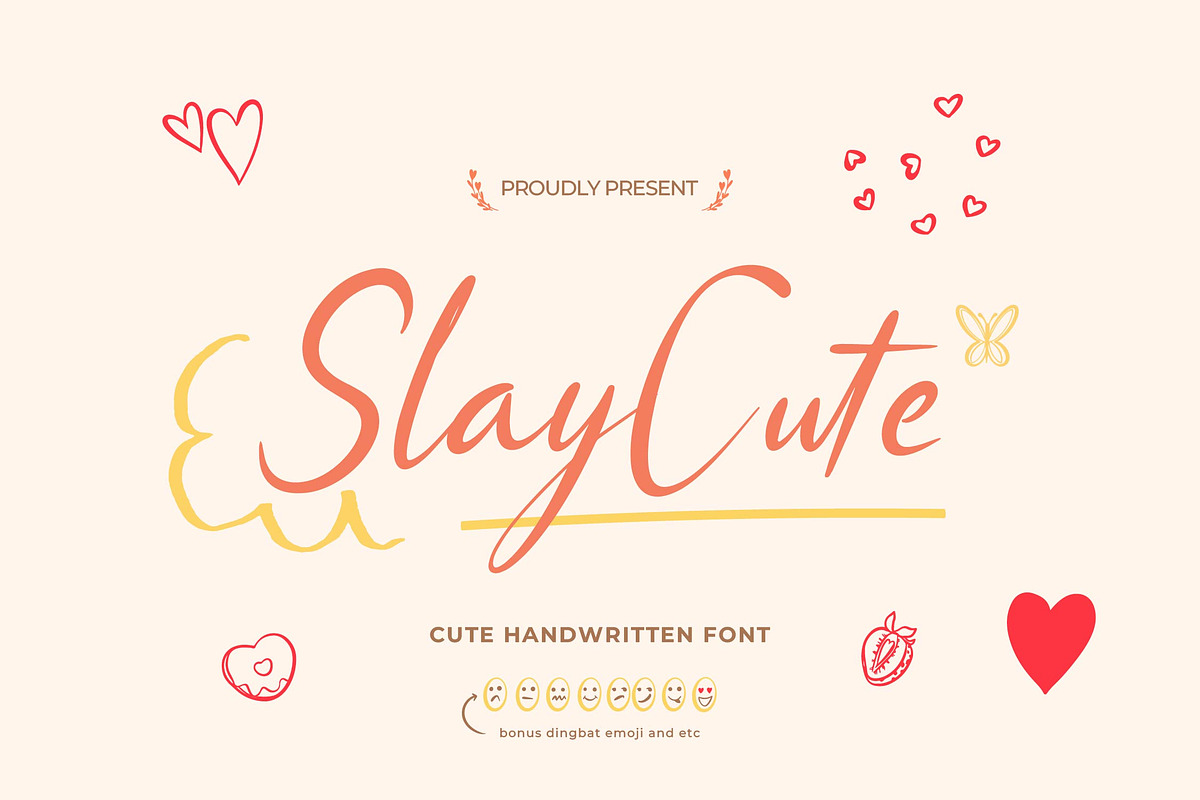 Slaycute | Cute Handwritten Font, a Handwritten Font by Denustudios (Photo 1 of 15)