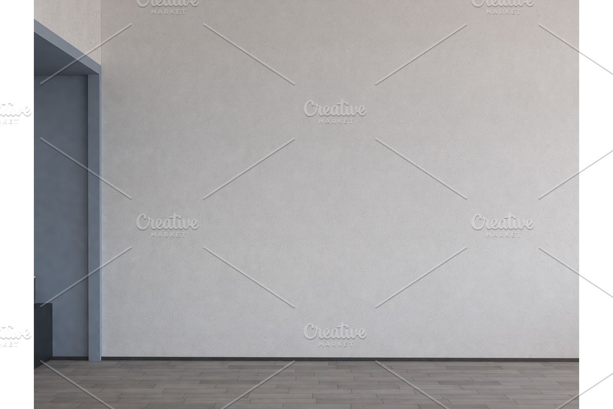 Empty office, white wall in front of, a Work Illustration by coob.kz