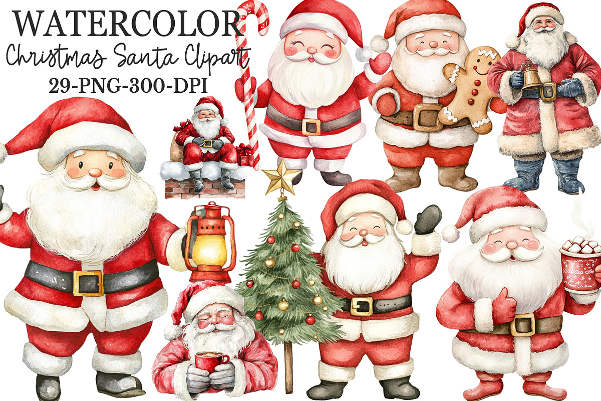 Christmas Santa Claus Clipart, an Illustration by Rose Art (Photo 1 of 7)