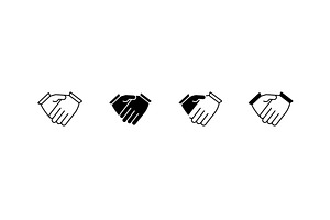 Various styles of handshake symbols, an Object Illustration by skripnikbb