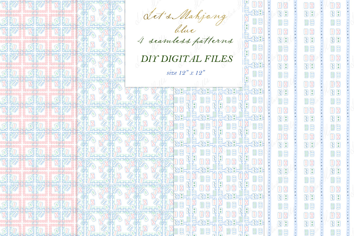 Mahjong Pink Watercolor DIY clipart, a Graphic by LABFcreations (Photo 4 of 4)